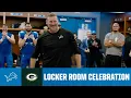 Lions vs Packers postgame locker room celebration
