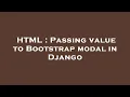 HTML Passing value to Bootstrap modal in Django