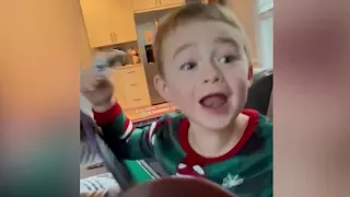 Young Eagles fan celebrates Advent calendar gift