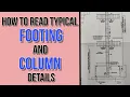 How to read Typical Footing details How to read Typical column details