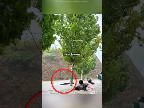 Woman Trapped in Sinking Car... Then 3 Heroes Arrived! 💪😇 #shorts #viral