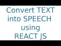 React js Speech Magic Build a Talking App with Text-to-Speech