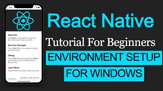 React Native tutorial React-Native environment setup for windows