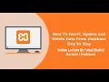 How to insert update and delete data from database from XAMPP in Urdu Online Lecture