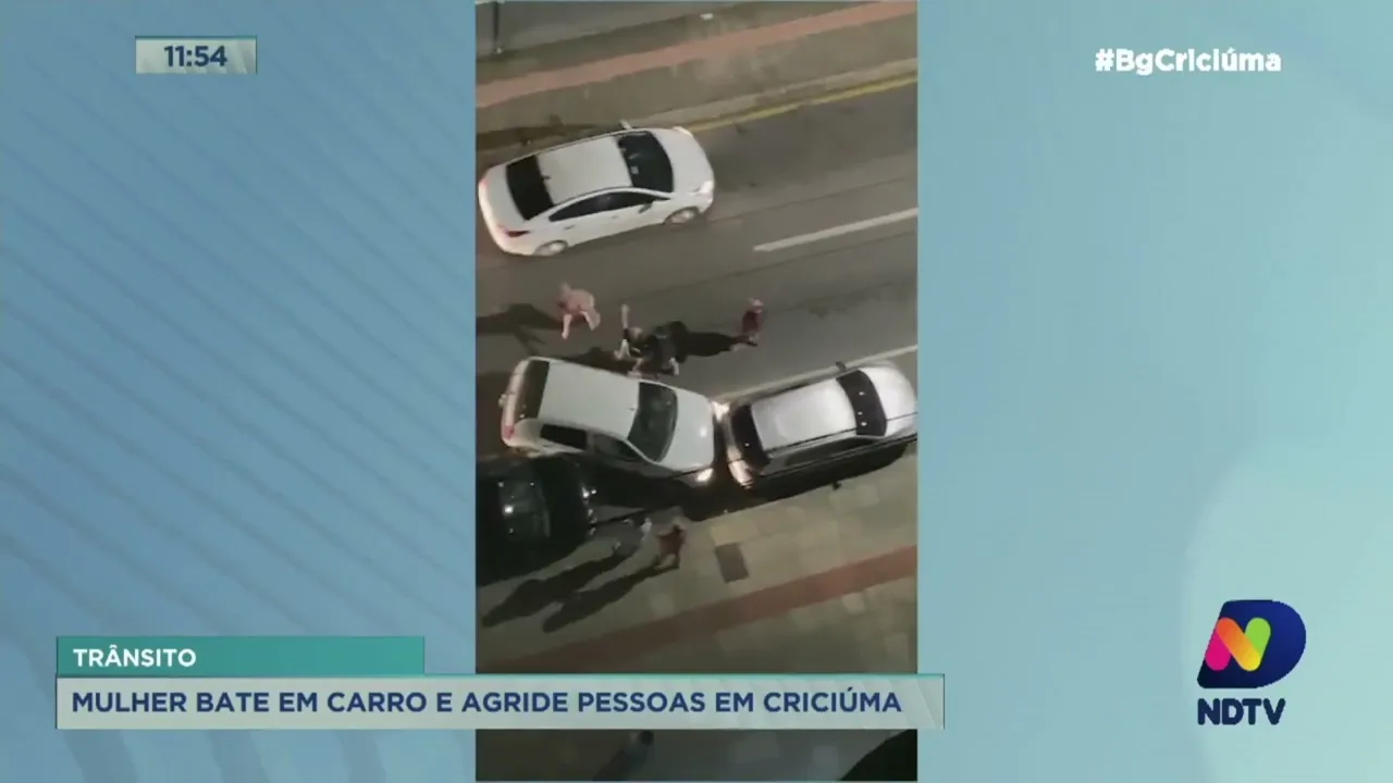 Mulher bate em carro e agride pessoas em Criciúma