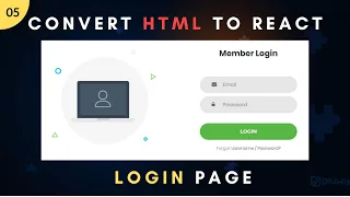 How to convert HTML template to React JS Responsive Login Form Using React JS Step By Step