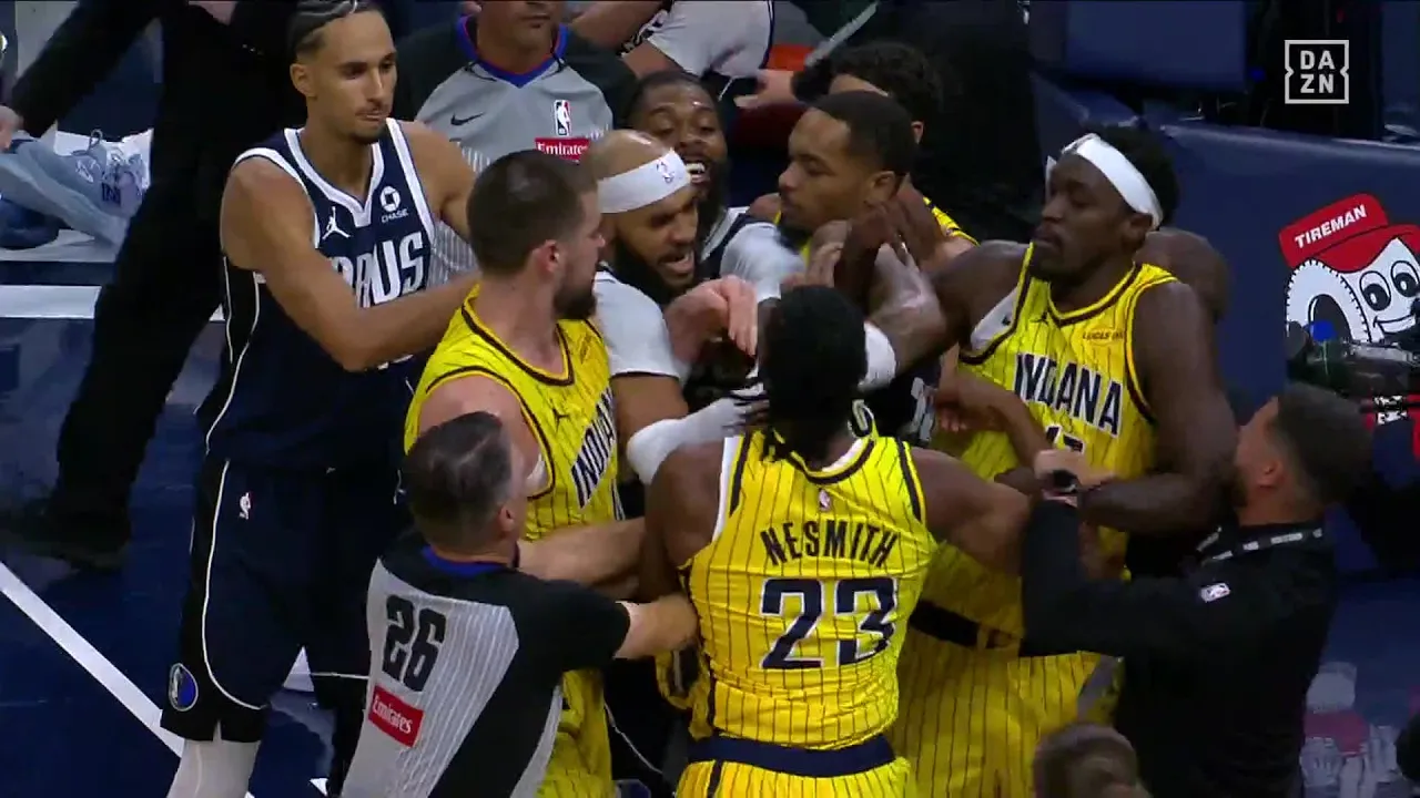 TENSIONS RISE in Mavs-Pacers as double techs assessed, Cooper Flagg exits for halftime | NBA on ESPN