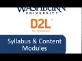 Desire2Learn Brightspace for Instructors Syllabus and Modules