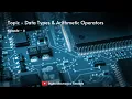 Data Types Arithmetic Operators - 3 Digital Electronics Tutorials