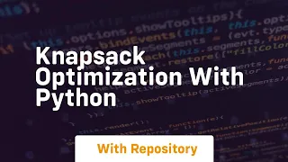Knapsack optimization with python
