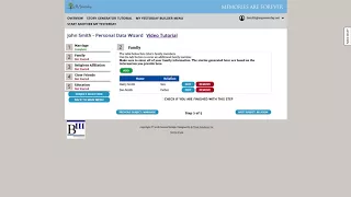 MyYesterday net Personal Data Wizard Tutorial