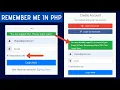 Adding Remember Me Functionality in Login Page using PHP MySQLi in Hindi