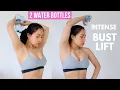 INTENSE workout to lift and firm up your chest naturally with 2 bottles of water