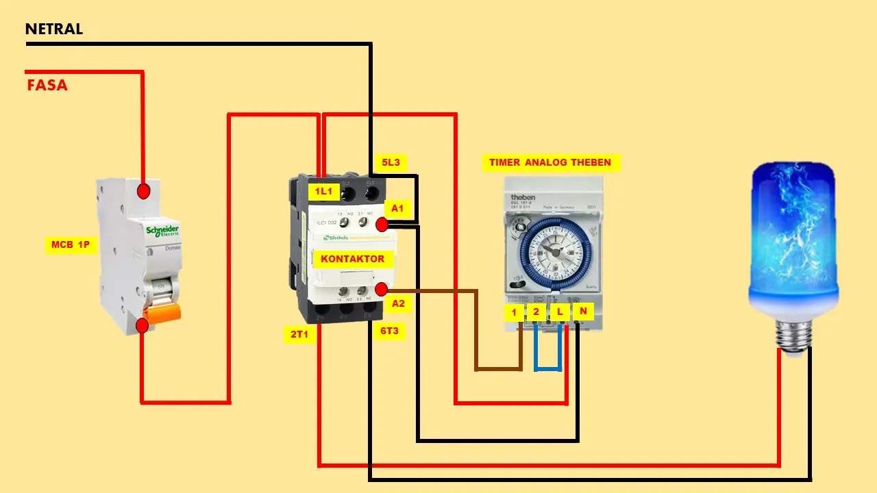 Rangkaian Timer Lampu Jalan Otomatis