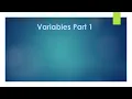 Variables In Java Introduction