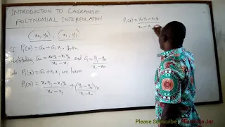 Introduction to Lagrange Polynomial Interpolation - Dr Douglas K Boah Shamalaa