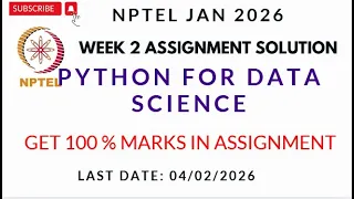 NPTEL Python for Data Science Assignment 2 Solution Week 2 Solution Get 100 marks Jan 2026
