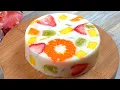 Easy Fruit Yogurt Jelly Cake Just need Fruit and Yogurt No oven No Gelatin