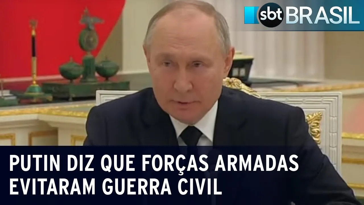 Putin diz que forças armadas evitaram guerra civil | SBT Brasil (27/06/23)