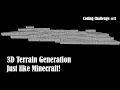 3D Minecraft-Like World Generation using Perlin Noise - Coding Challenge