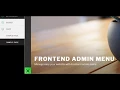 Frontend admin menu - Wordpress plugin