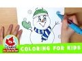 Snowman Coloring Page for Kids Maple Leaf Learning Playhouse