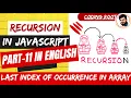 Last Index of Occurrence in Array Recursion DS Algorithms in JS English