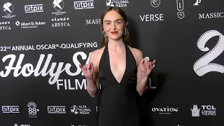 Louisa Connolly-Burnham on the red carpet at the closing night of the 2026 HollyShorts Film Festival