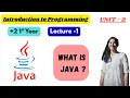 What is Java Introduction to Programming Unit 2 Lecture 1