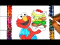 Elmo Hamburger Coloring Page - Sesame Street PBS KIDS