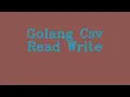 Golang Csv Read Write NoTalk