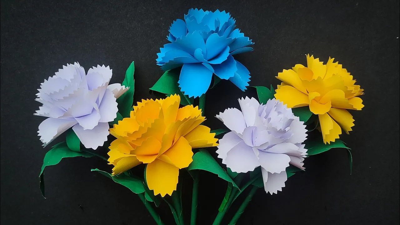 Paper Flower Making Tutorial - DIY Paper Flower for Room Decoration - Paper Craft