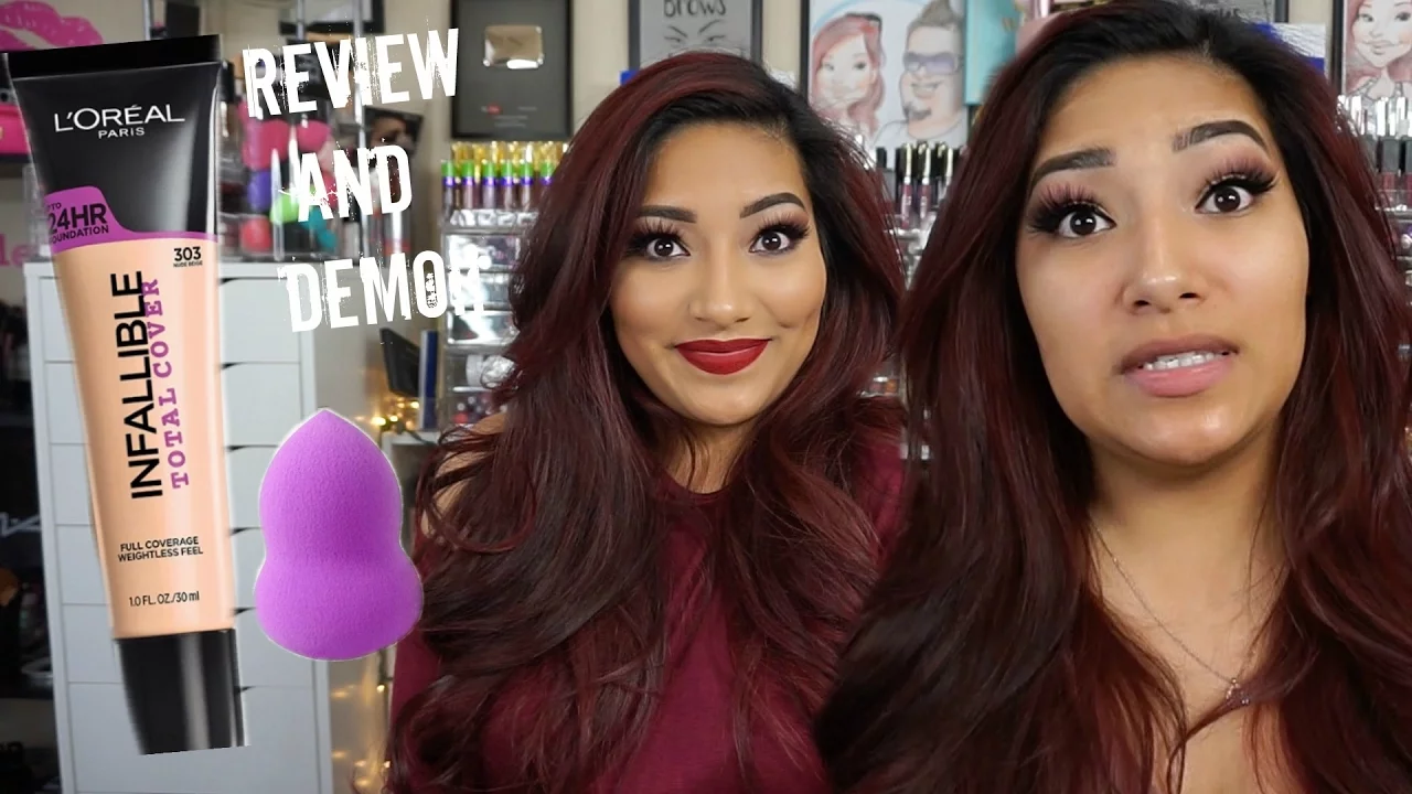 NEW L'OREAL INFALLIBLE TOTAL COVER FOUNDATION FIRST IMPRESSIONS REVIEW + DEMO | JuicyJas. 