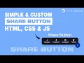 How to Create Share Button using HTML CSS JS Only CreatorSpace
