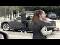 Christina Schwarzenegger Gets Locked Out Of Her Tesla After Biking With Dad