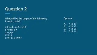 PSEUDO CODE EXAMPLE SET-1