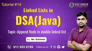 Append Node in double linked list DSA using Java Linked Lists Techidz By Srinivas