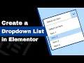 How to Create a Dropdown Menu List with Elementor