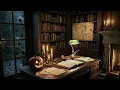 A Candlelit Study by the Fire on a Rainy Halloween Night | Dark Academia Piano for Reading & Study