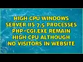 High CPU windows server IIS 7 5 processes php-cgi exe remain high CPU although no visitors in