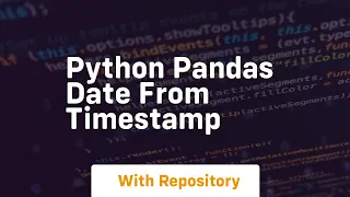python pandas date from timestamp