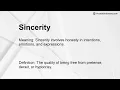 Sincerity Meaning