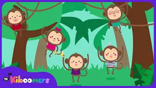 Five Little Monkeys Swinging In A Tree Song The Kiboomers Preschool Songs Nursery Rhymes 