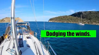 Dodging the winds. Running before the wind!  OTB 210