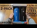 Unboxing ThermoFlask Stainless Steel 40-Ounce Water Bottle 2-Pack Blue Black