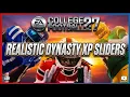 Updated Realistic XP Dynasty Sliders College Football 27