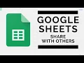Google Sheets - Share Your Spreadsheet With Others