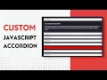 How to create dynamic accordion in JavaScript