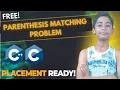 Parenthesis Matching Problem Using Stack Data Structure Applications of Stack