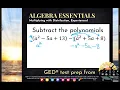 GED Math Subtracting Polynomials 1 8 Exp